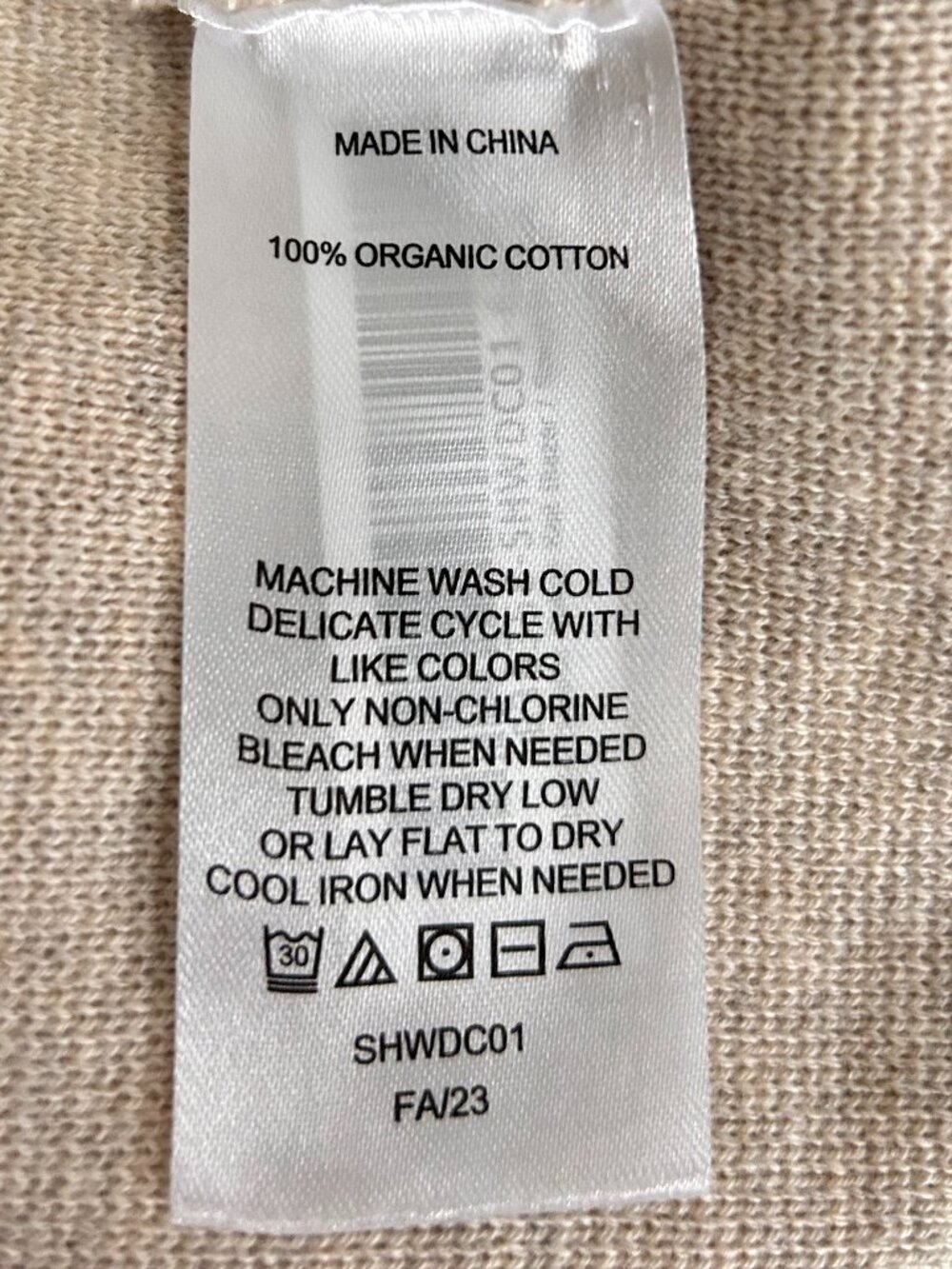 Quince 100% Organic Cotton Knit Blazer Heather Oatmeal Open Front L - Picture 4 of 6
